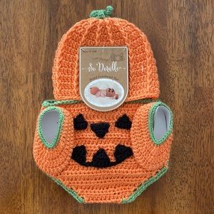 Crochet baby pumpkin outfit